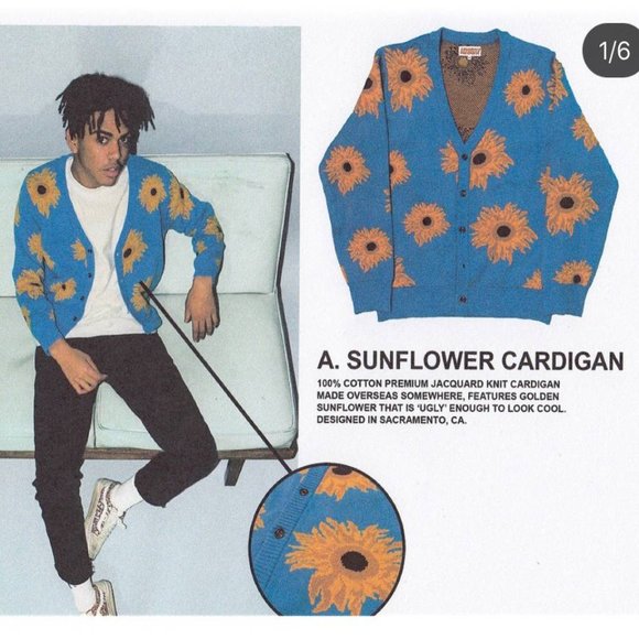 Golf Wang × Advisry Clothing Sunflower Cardigan - Picture 3 of 9